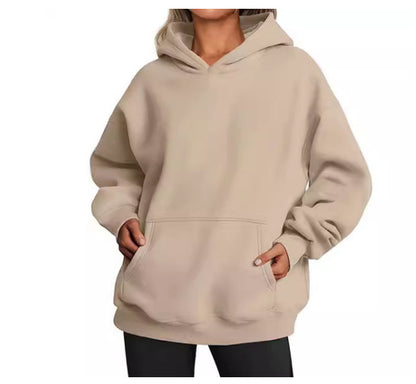 Women's Hoodies With Pockets Fashion Solid Sweatshirt Oversized Hooded Sweater Womens Clothing