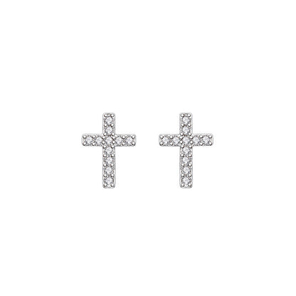 2024 New Fashion Stainless Steel Cross Earrings Product Temperament All Match Birthday Anniversary Earrings Small Gift