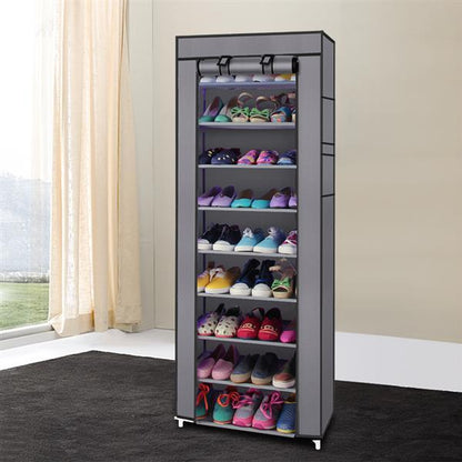 10 Layer 9-grid Non-woven Shoe Cabinet