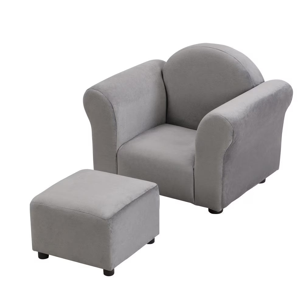 Children's Upholstered Sofa With Ottoman