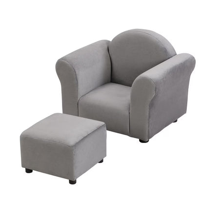 Children's Upholstered Sofa With Ottoman