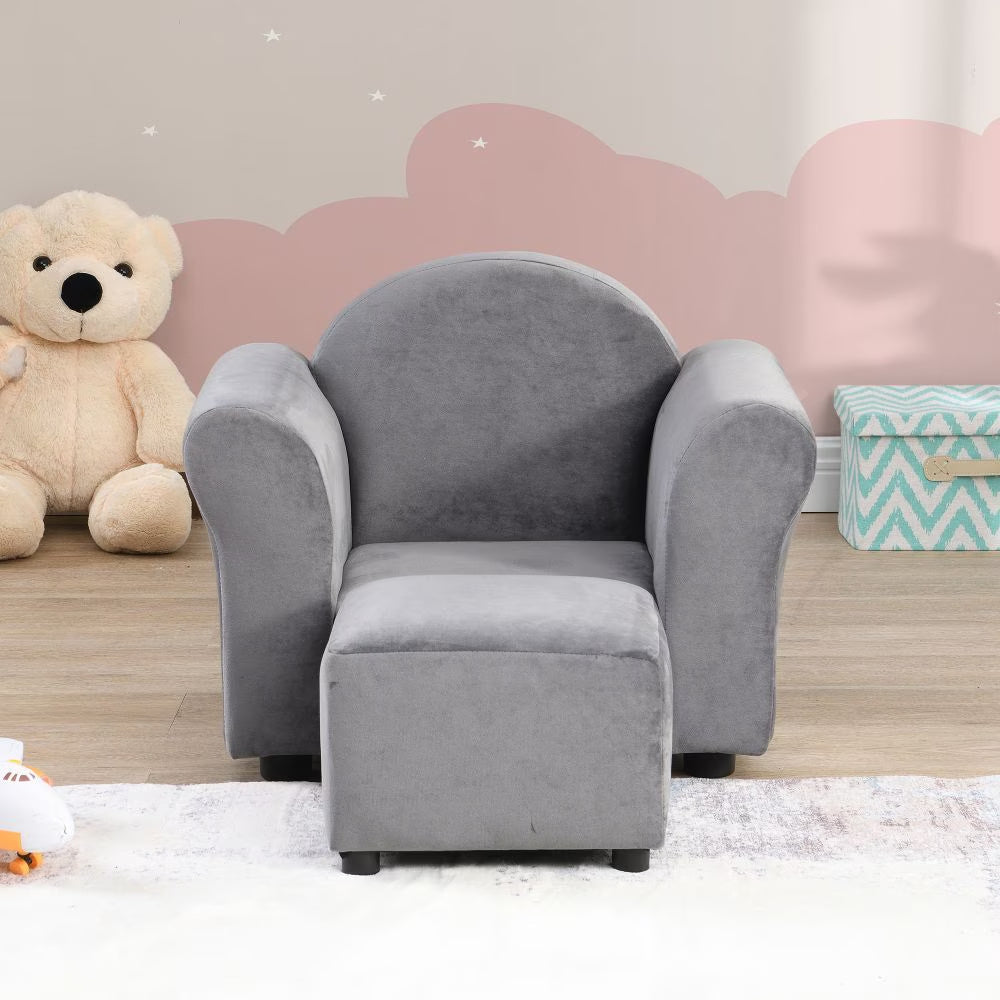 Children's Upholstered Sofa With Ottoman