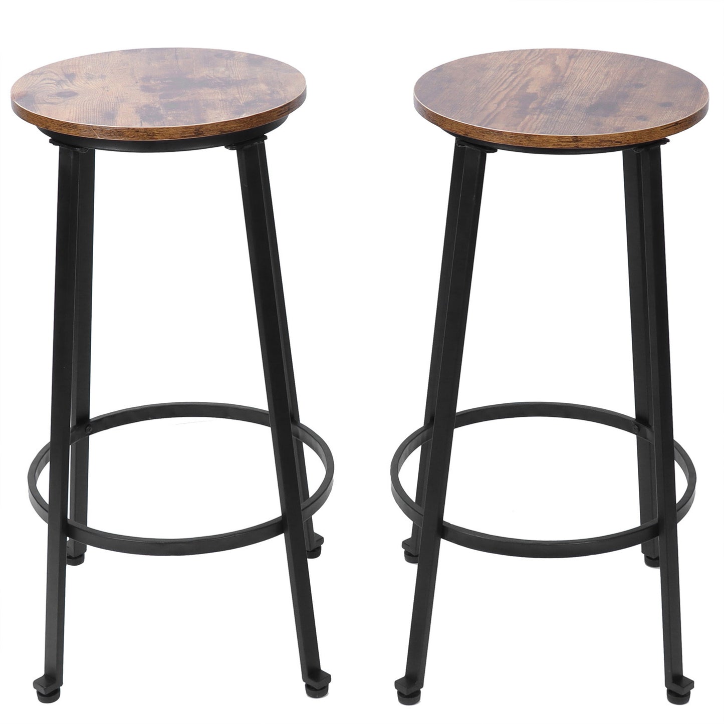 2PCS Vintage Bar Stools Pub Height Chairs Backless Barstools for Kitchen Furniture