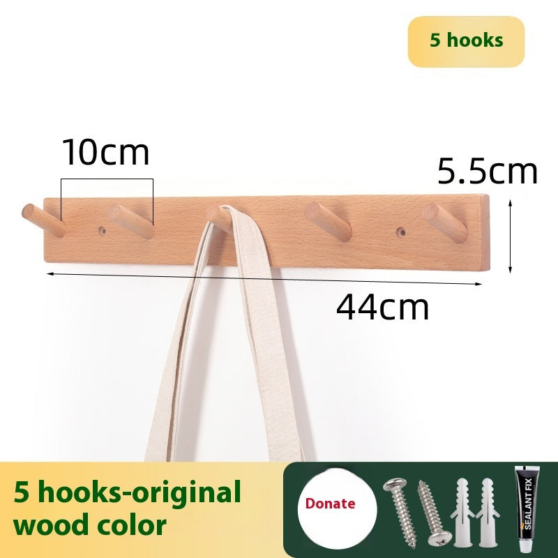 Clothes Hanging Rack Solid Wood Hook Strong Clothes Hook