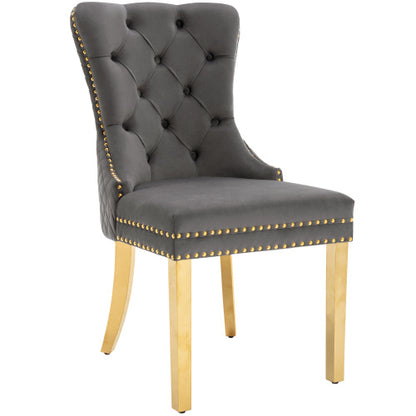 Velvet Metal Leg Dining Chair