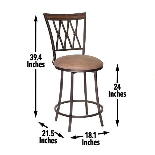 Sedona - Swivel Counter Stool - Dark Brown