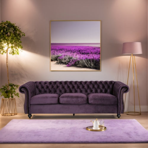 3-seater Purple Velvet Sofa