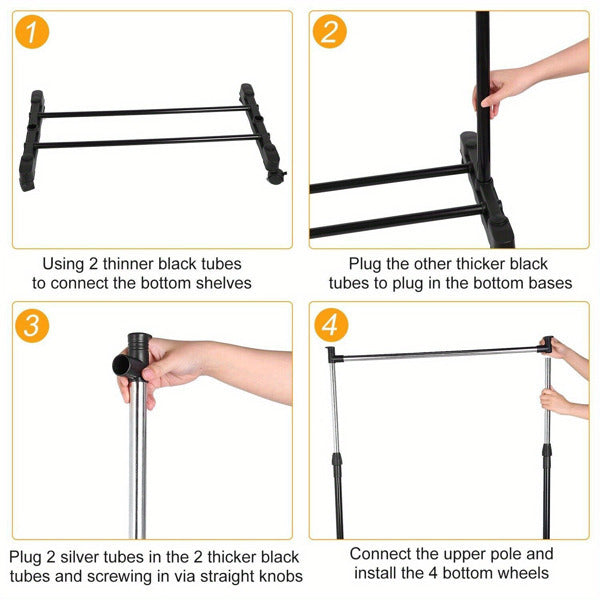 Adjustable Height Rolling Metal Hanger Chrome Alloy 30 Pounds Not Available On Weekends, Prohibited From Amazon