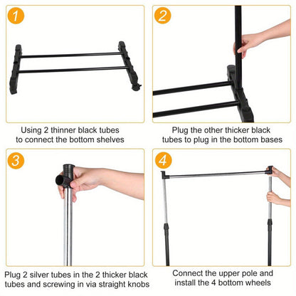 Adjustable Height Rolling Metal Hanger Chrome Alloy 30 Pounds Not Available On Weekends, Prohibited From Amazon