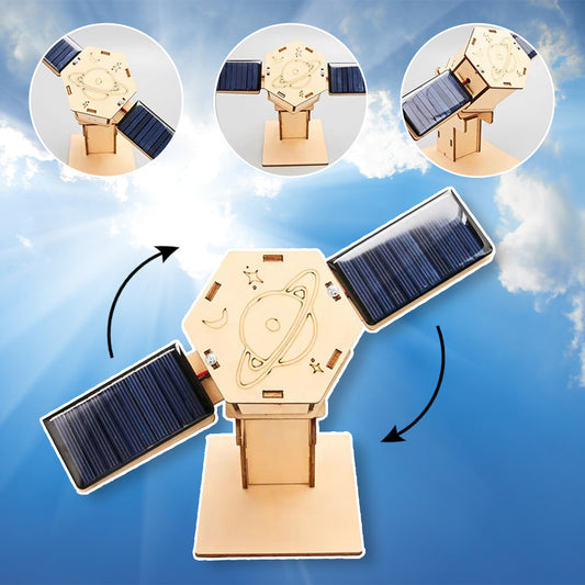 Diy Technology Small Production Stem Experimental Teaching Aids Space Model Artificial Satellite Educational Toys Solar Power Toy Kit Science