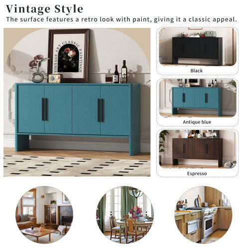 4-door Large Storage Retro Side Cabinet