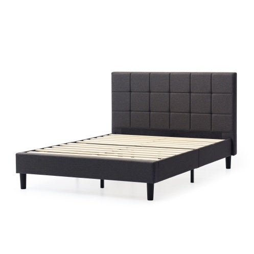 Upholstered Platform Bed Square Stitch - King