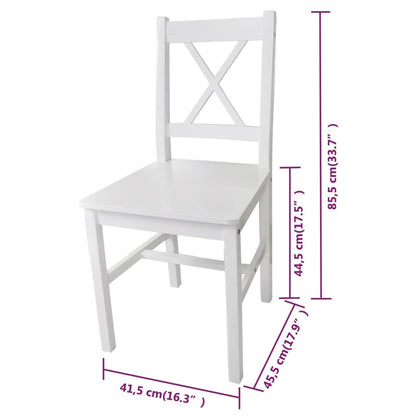 vidaXL Dining Chairs 6 pcs White Pinewood