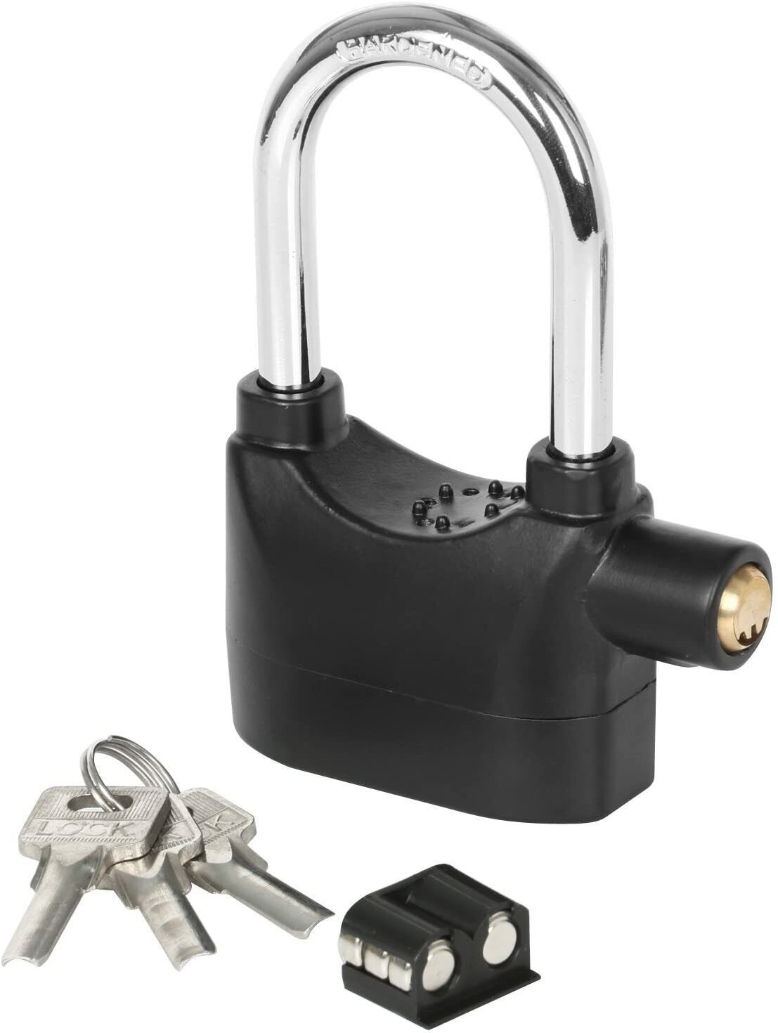 110db Alarmed Padlock Long NEW Heavy Duty Weatherproof Shackle Padlock