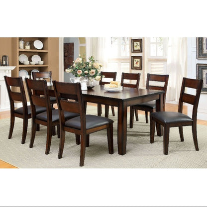 Dark Cherry Finish Solid Wood Transitional Style Kitchen Set Of 2pcs Dining Chairs Bold Sturdy Design Chairs Dining Room Furniture Padded Leatherette Seats