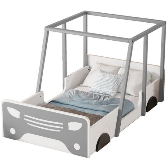 Wooden Bunk Bed Design With Wheels And Doors, Montessori Style Bedroom Double Car-shaped Bed,