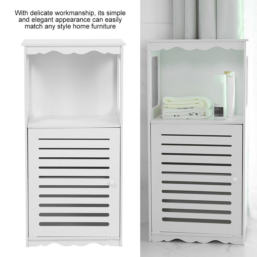 Wood Plastic Board Corner Cabinet Elegant Bathroom Storage Organizer Rack Shelf Home Furniture