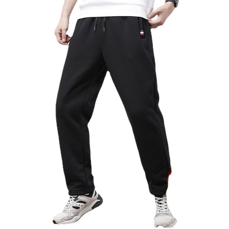 Warm Straight Ankle Tied Sports Velvet Padded Plus Size Cashmere Casual Pants