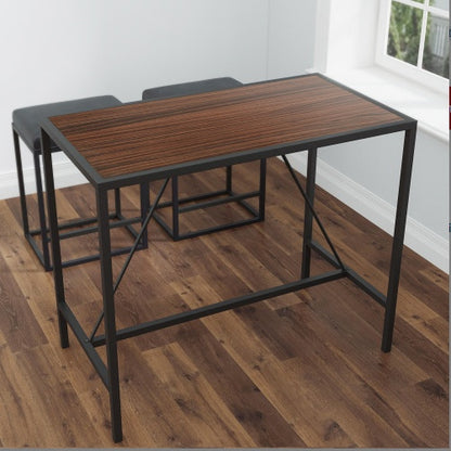 Riley Indoor Walnut Metal Pub Dining Table With Metal Frame