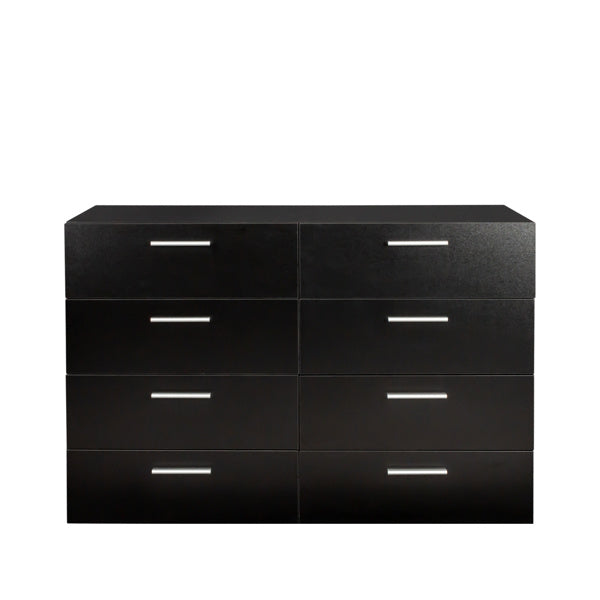 Black Particleboard Eight Drawer Cabinet