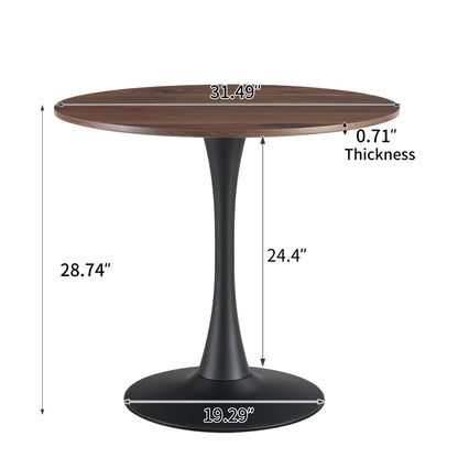 TULIP DINING TABLE ,ROUND, 80cm Nature Wood, 1pc Per Ctn