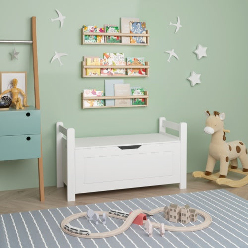 White Rubber Wooden Toy Box