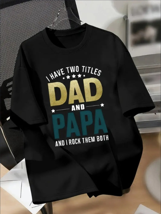 Boys' Casual DAD & PAPA Graphic Tee - Machine Washable - Perfect For Spring Summer