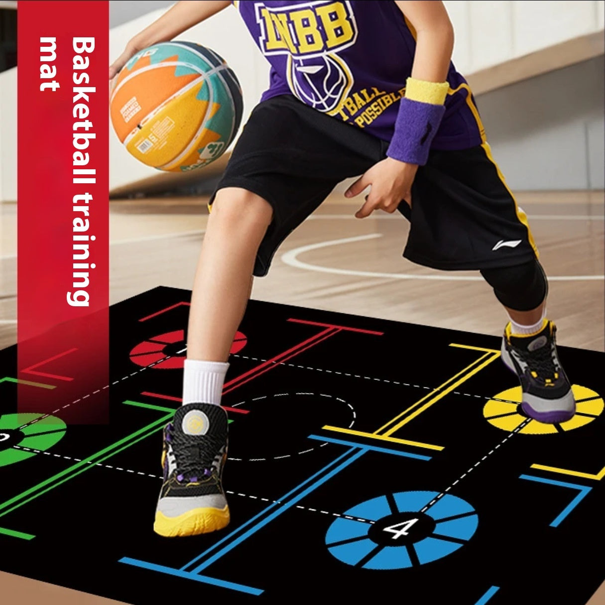 Basketball Training Mat Indoor Step Positioning Step Point Control Ball Step Mat Indoor Ball Control Training Dribbling Drill Thickening