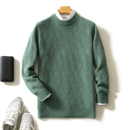 Thick Round Neck Men's Cashmere Sweater