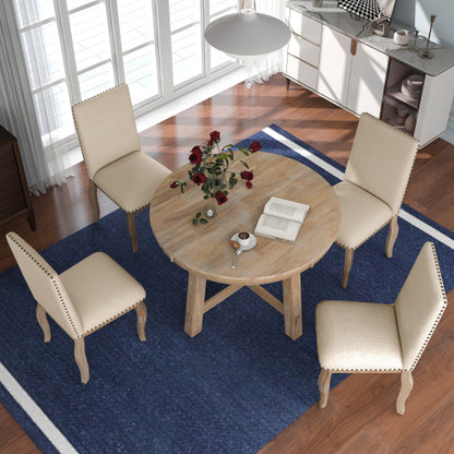 5-piece Farmhouse Wooden Dining Table Set