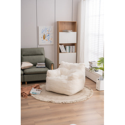 Soft Teddy Tufted Foam Bean Bag Chair