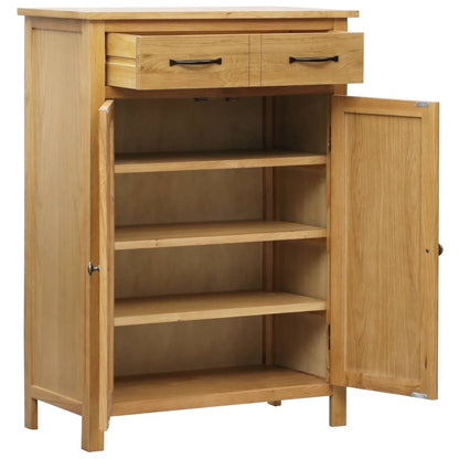 vidaXL Shoe Cabinet 76x37x105 cm Solid Oak Wood