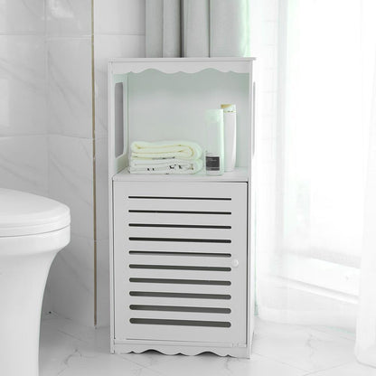 Wood Plastic Board Corner Cabinet Elegant Bathroom Storage Organizer Rack Shelf Home Furniture