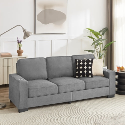 83.86Corduroy Fabric Sofa,Modern Compressed Couch,3-Seater Sofa, Furniture For Living Room,Bedroom,office