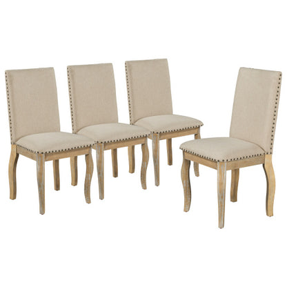 4 Wooden Cushioned Dining Chairs