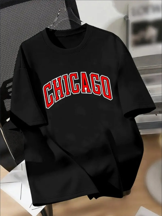 CHICAGO Print Engaging Visuals, Casual Short Sleeve T-Shirts For Boys - Cool, Lightweight And Comfy Summer Clothes