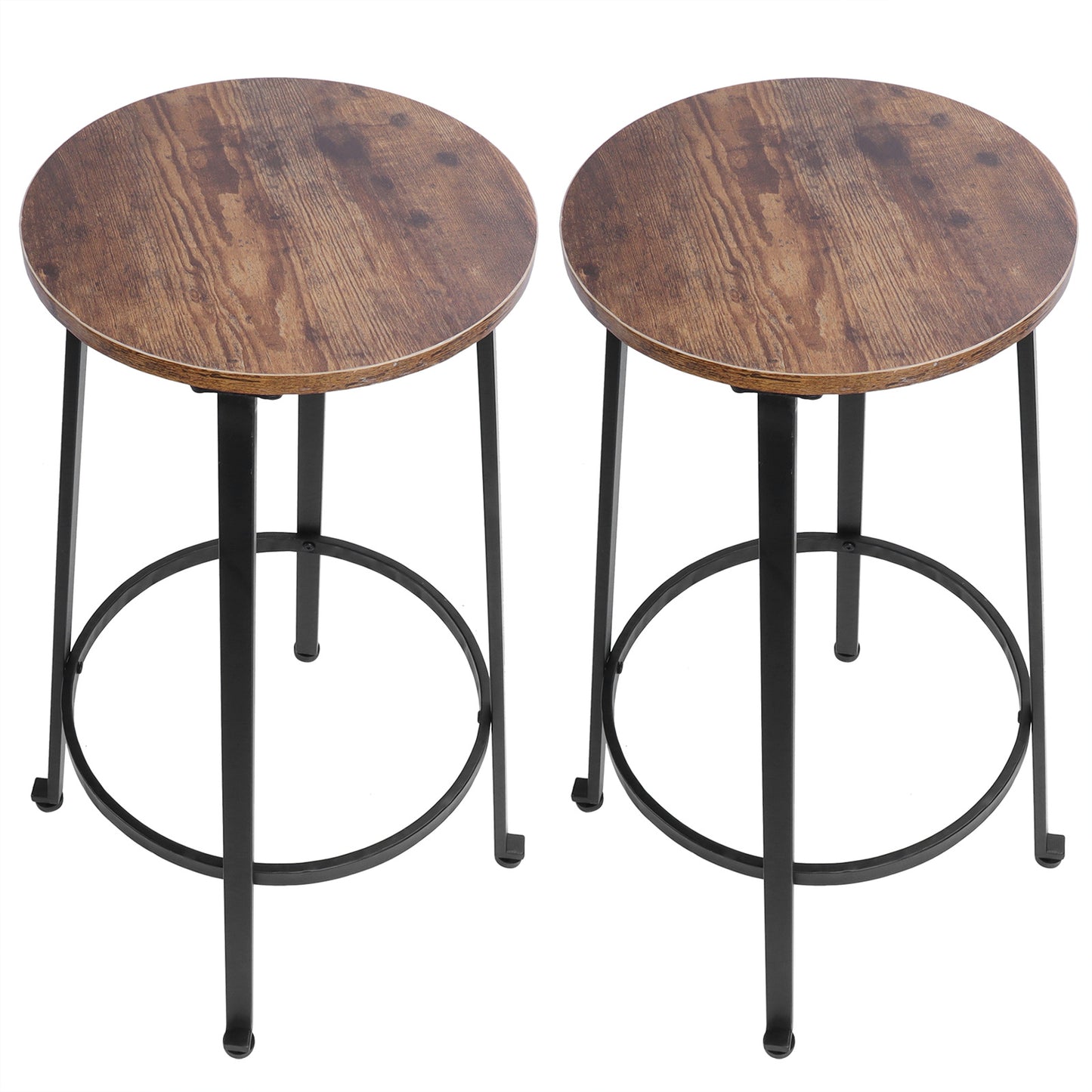 2PCS Vintage Bar Stools Pub Height Chairs Backless Barstools for Kitchen Furniture