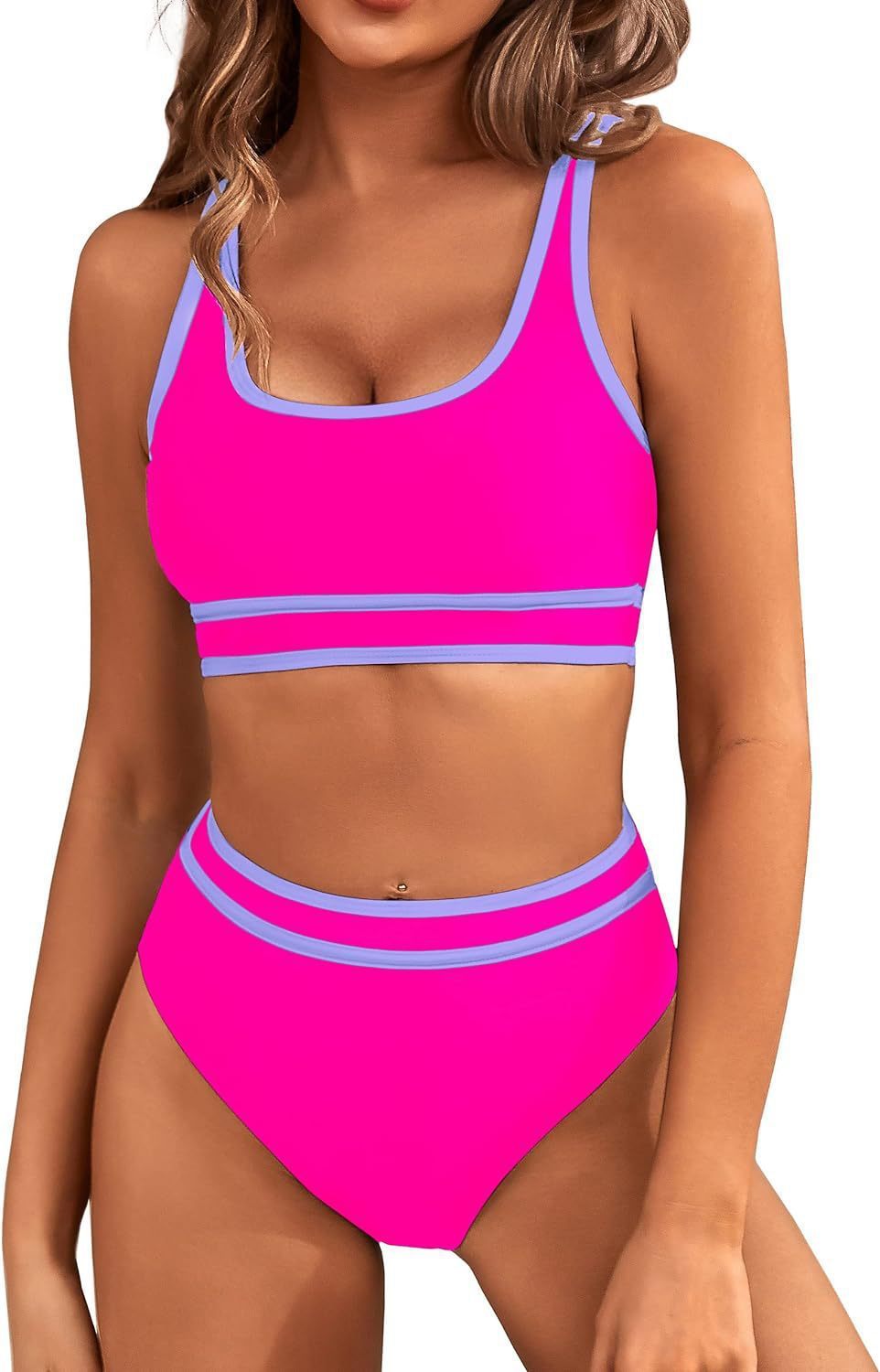 Bikini Tight-fitting Solid Color Swimsuit For Women