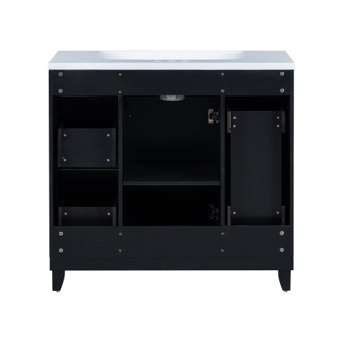 36  Bathroom Vanity Cabinet With Sink Top Combo Set , Black ,Single Sink,Shaker Cabinet With Soft Closing Door And 3 Drawers