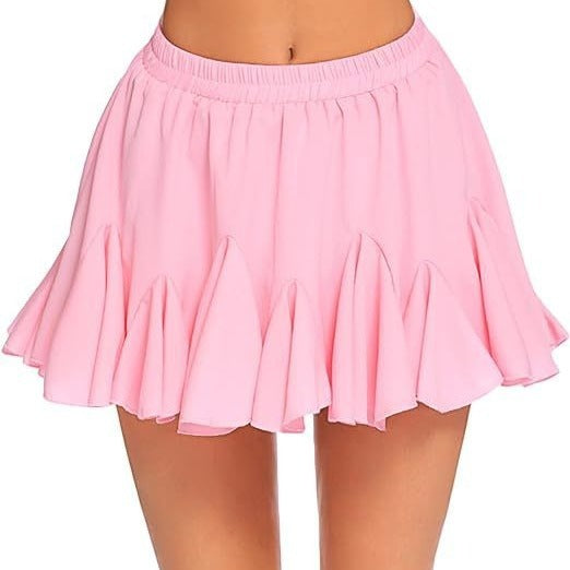 Skirt A- Line High Waist Pleated Mini Elastic Waist