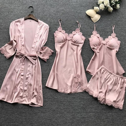 Women's Lace Sexy Lingerie Four-piece Set