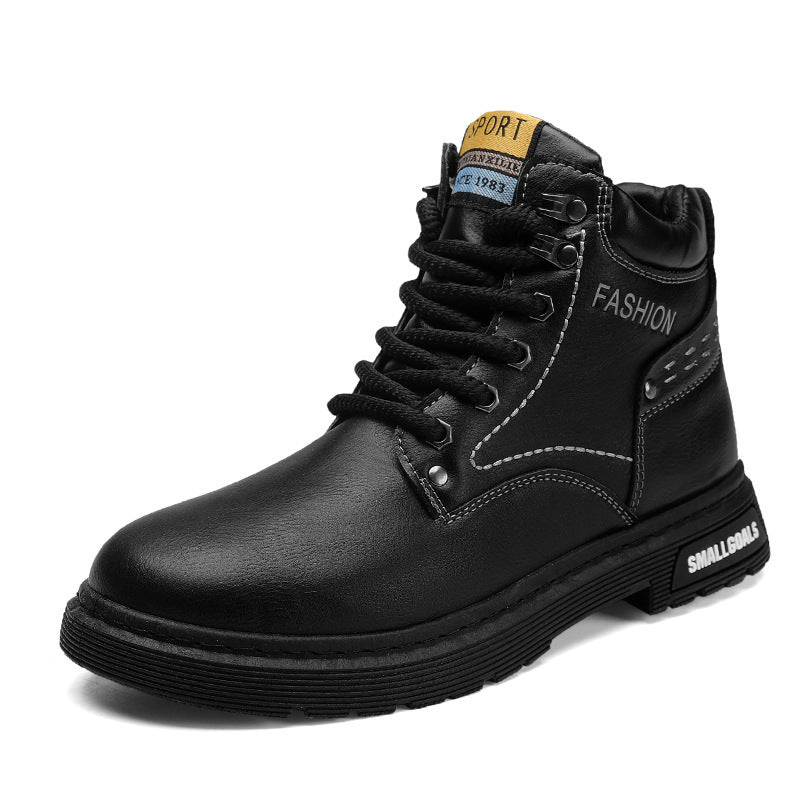 All-matching Men's Martin Boots Retro British Style Leather