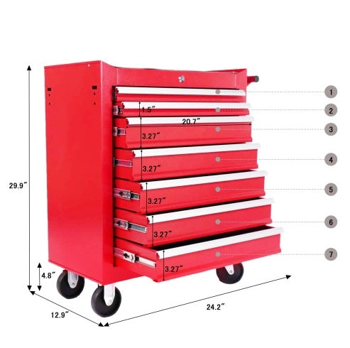 5-Drawer Metal Rolling Tool Chest With Wheels,Tool Storage Cabinet With Locking System