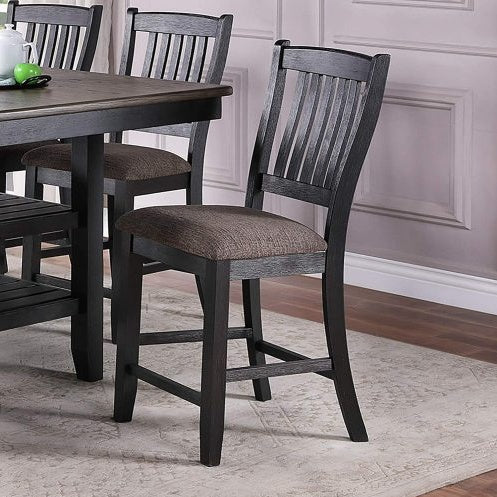 Dark Coffee Classic Wood Kitchen Dining Room Set Of 2 Side Chairs Fabric Upholstered Seat Unique Design Back