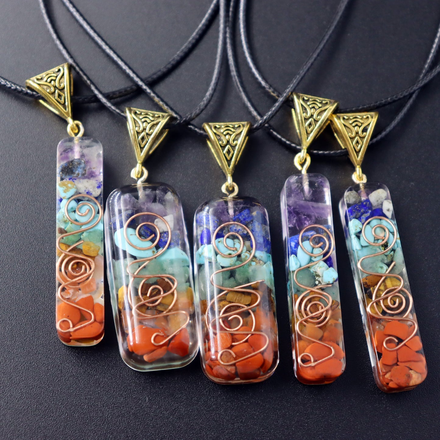 Retro Reiki Healing Energy Crystal Pendant Natural Stone For Yoga Meditation Spiritual 7 Chakra Jewelry Necklace Amulet