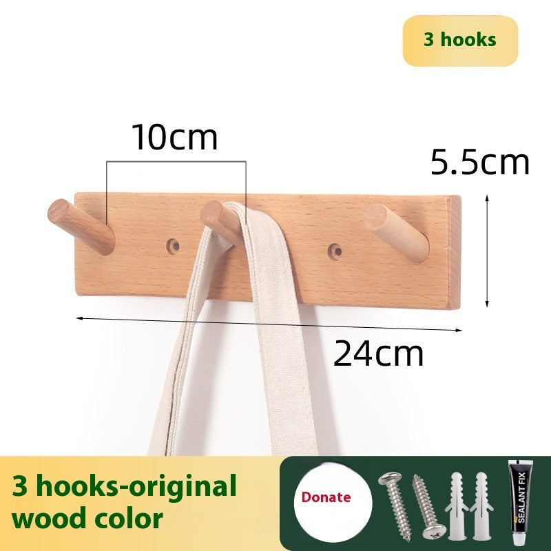 Clothes Hanging Rack Solid Wood Hook Strong Clothes Hook