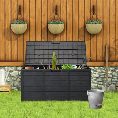 Pure Black Courtyard Storage Box With Two Wheels