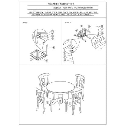 Classic Design Dining Room 5pc Set Round Table 4x Side Chairs Cushion Fabric Upholstery Seat Rubberwood Black Color Furniture