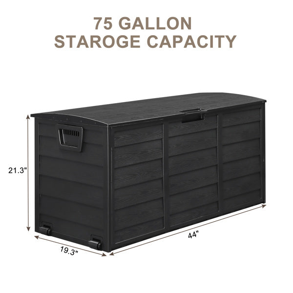 Pure Black Courtyard Storage Box With Two Wheels