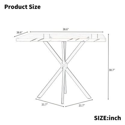 Square Dining Table, Mid Century Modern Square Dining Table For 4-6 Person, Coffee Table For Kitchen Dining Room, Office, Save Space